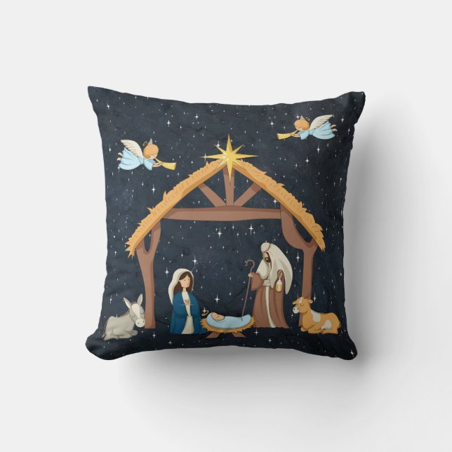 Coussin Jolie crèche de Noël (Recto)