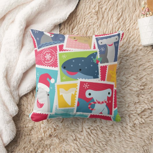 Coussin Jolie espèce de requin Noël (Couverture)