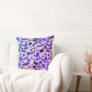 Coussin Jolie et amusante Halloween violet, bleu et noir