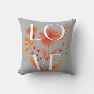 Coussin Jolie et simple fleurs orange décoration extérieur