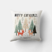Coussin Jolie famille des bois d'hiver pour Noël (Verso)