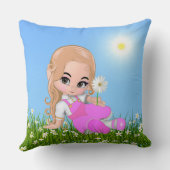 Coussin Jolie Fée & Fleurs de Pâquerette  (Verso)