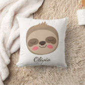 Coussin Jolie Fente Bébé Face Avec Nom Personnalisé Enfant (Couverture)