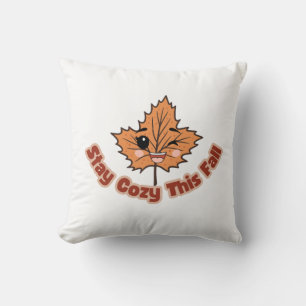 Coussin Jolie feuille d'automne Restez au chaud cet automn