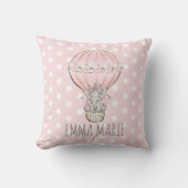 Coussin Jolie fille bébé princesse éléphant montgolfière (Recto)