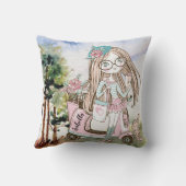 Coussin Jolie fille Boss sur Scooter Nom personnalisé (Verso)