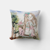 Coussin Jolie fille Boss sur Scooter Nom personnalisé (Recto)