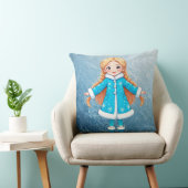 Coussin Jolie Fille des Neiges Souriante (Chaise)