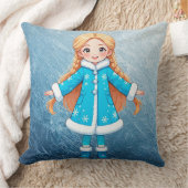 Coussin Jolie Fille des Neiges Souriante (Couverture)