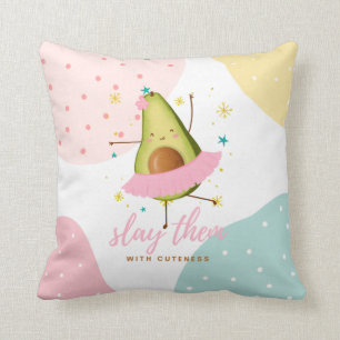 Coussin Jolie fille Kawaii Avocado Ballerina Les Jeter