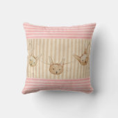 Coussin Jolie fille lapin bunny rose (Verso)