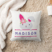 Coussin Jolie fille Lapin de Pâques Nom personnalisé (Couverture)