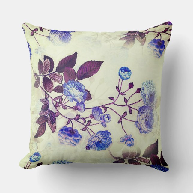 Coussin Jolie fleur violette Imprimer sur vert (Recto)