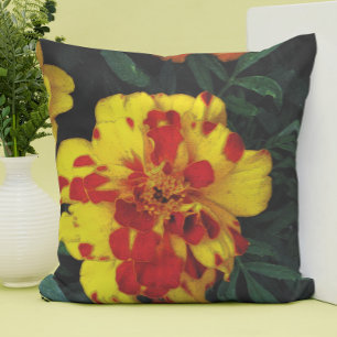 Coussin Jolie Fleurs de Marigold rouge et jaune