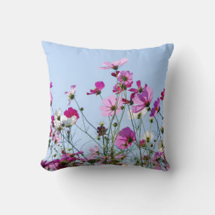 Coussin Jolie Fleurs violettes Bleu SKy Photo