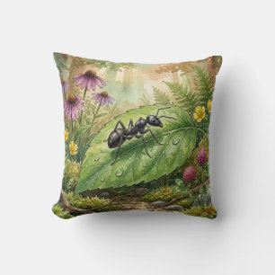 Coussin Jolie fourmi sur une feuille Petits insectes 