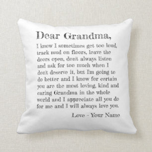 Coussin Jolie Grand-Mère Typographie Chère Grand-Mère L