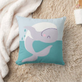 Coussin Jolie illustration graphique simple de baleine sau (Couverture)