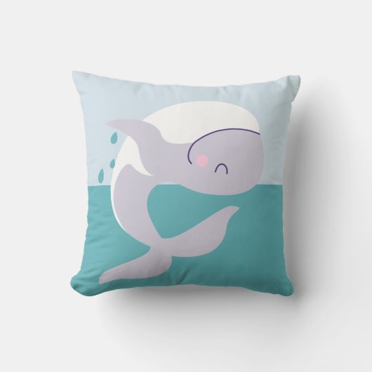 Coussin Jolie illustration graphique simple de baleine sau (Recto)