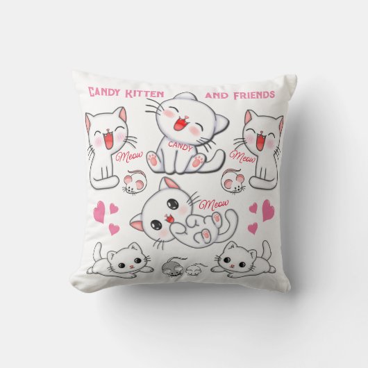 Coussin Jolie KIttens Joueuse (Recto)