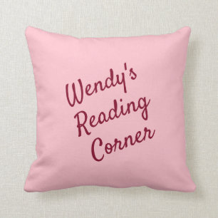 Coussin Jolie lecture bubblegum rose & bordeaux