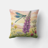 Coussin Jolie libellule et fleurs Petits insectes (Verso)