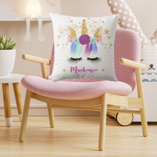Coussin Jolie licorne florale