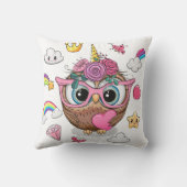 Coussin Jolie licorne hibou (Verso)