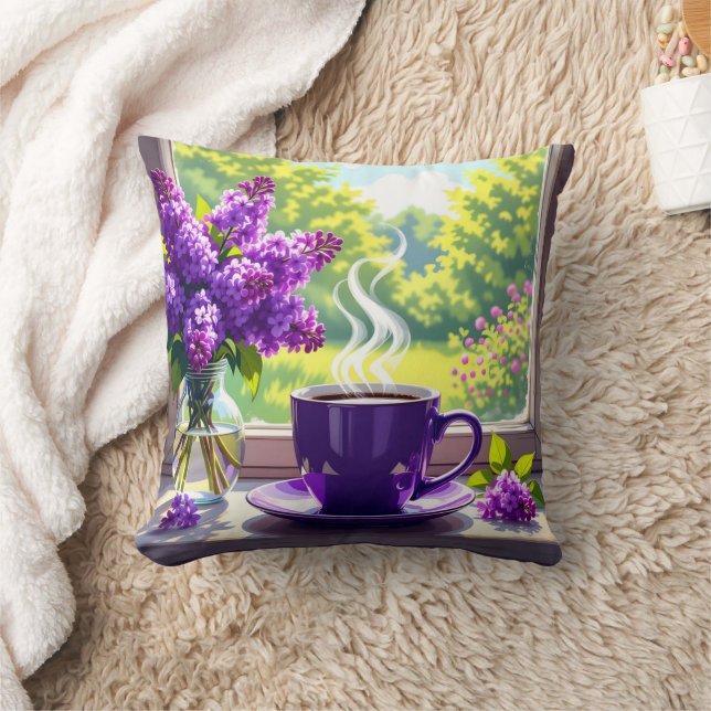 Coussin Jolie Lilacs et café violets (Couverture)