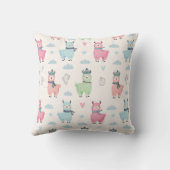 Coussin Jolie Llamas Colorées Alpacas (Verso)