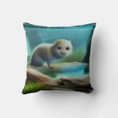 Coussin Jolie loutre bébé dans l'étang (Verso)