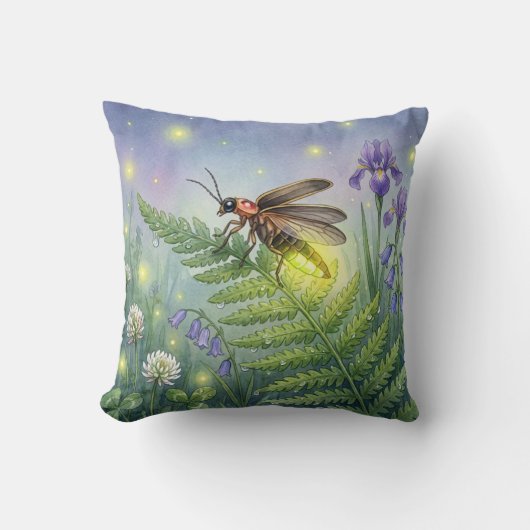 Coussin Jolie luciole et fleurs Petits insectes (Recto)