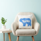Coussin Jolie maman ours bleu scintillant design pour elle (Chaise)