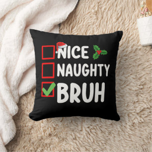 Coussin Jolie Méchant Frangin Père Noël Liste de Noël Vaca