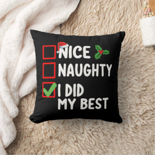 Coussin Jolie méchante j'ai fait de mon mieux liste de Noë