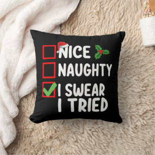 Coussin Jolie méchante je jure que j'ai essayé liste de No
