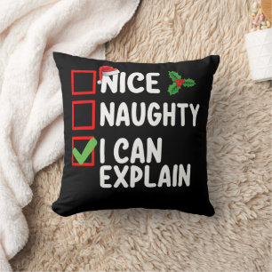 Coussin Jolie méchante je peux expliquer liste de Noël vac
