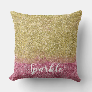 Coussin Jolie Parties scintillant aux Faux Rose Or Étincel