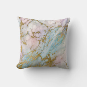 COUSSIN JOLIE PASTEL MARBRE D'OR INSPIRÉ CUSHION