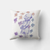 Coussin Jolie petite fille elfe timide (Verso)