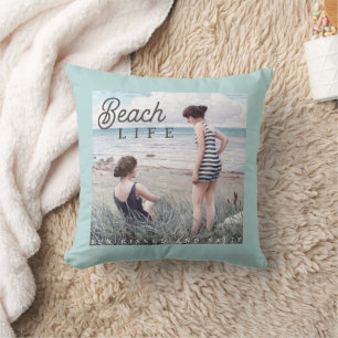 Coussin Jolie plage de sable brun et salé