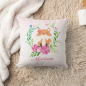 Coussin Jolie pouponnière de bébé fox rose rose pastel (Couverture)