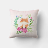 Coussin Jolie pouponnière de bébé fox rose rose pastel (Verso)