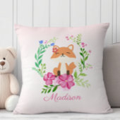 Coussin Jolie pouponnière de bébé fox rose rose pastel