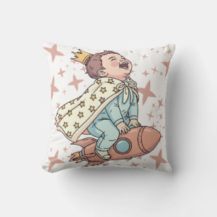 Coussin Jolie Princesse Astronaute Bébé Fusée Art Spatial