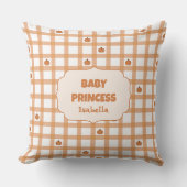 Coussin Jolie princesse bébé au gingham de citrouille (Recto)
