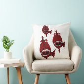 Coussin Jolie Red Killer Piranhas Poissons attaquent dents (Chaise)