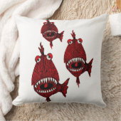 Coussin Jolie Red Killer Piranhas Poissons attaquent dents (Couverture)