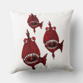 Coussin Jolie Red Killer Piranhas Poissons attaquent dents (Verso)