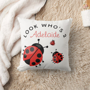 Coussin Jolie Red Ladybug moderne Joyeux Anniversaire pers